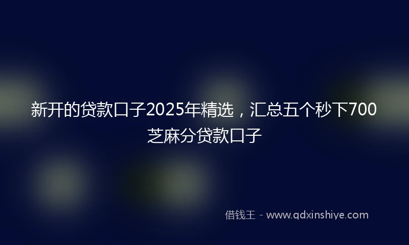 新开的贷款口子2025年精选，汇总五个秒下700芝麻分贷款口子