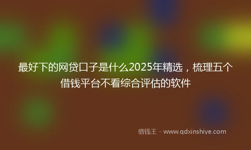 最好下的网贷口子是什么2025年精选,梳理五个借钱平台不看综合评估的软件