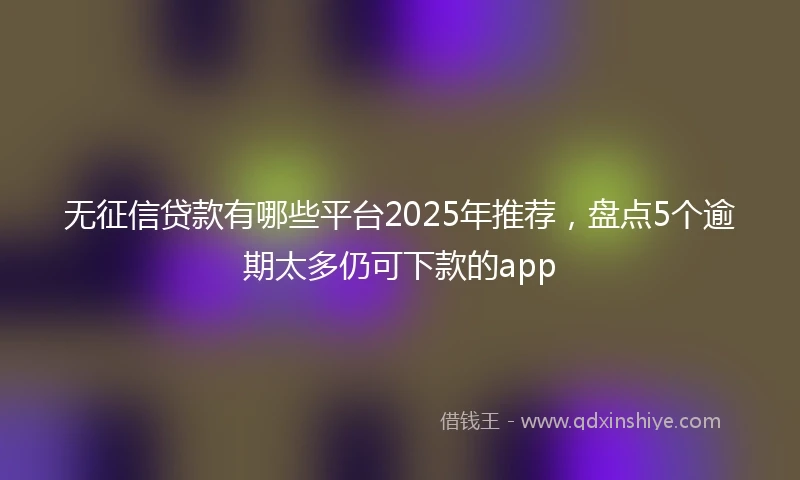 无征信贷款有哪些平台2025年推荐，盘点5个逾期太多仍可下款的app