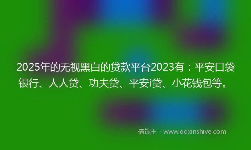 2025年的无视黑白的贷款平台2023有：平安口袋银行、人人贷、功夫贷、平安i贷、小花钱包等。