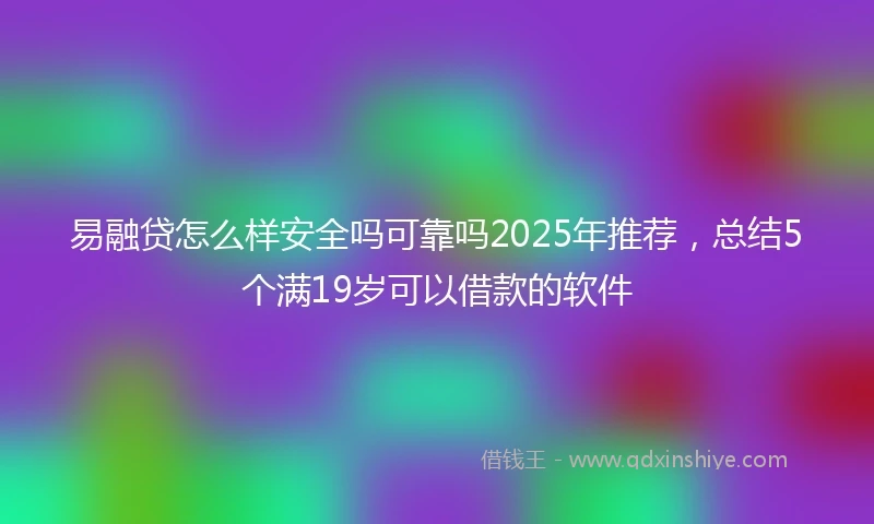 易融贷怎么样安全吗可靠吗2025年推荐，总结5个满19岁可以借款的软件