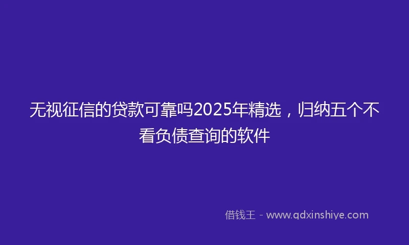 无视征信的贷款可靠吗2025年精选，归纳五个不看负债查询的软件