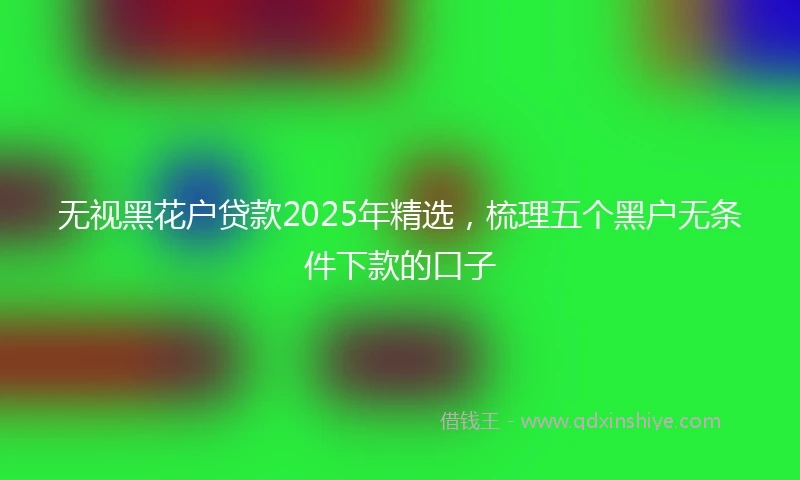 无视黑花户贷款2025年精选，梳理五个黑户无条件下款的口子