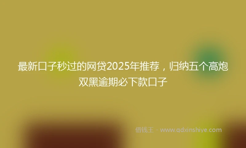 最新口子秒过的网贷2025年推荐,归纳五个高炮双黑逾期必下款口子