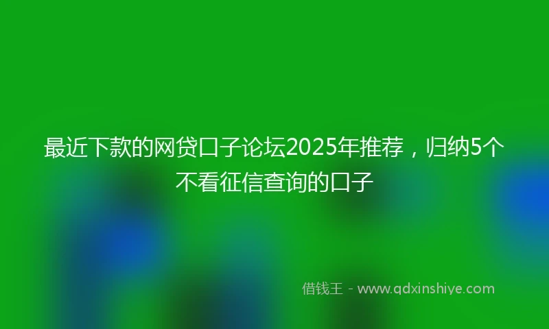 最近下款的网贷口子论坛2025年推荐，归纳5个不看征信查询的口子