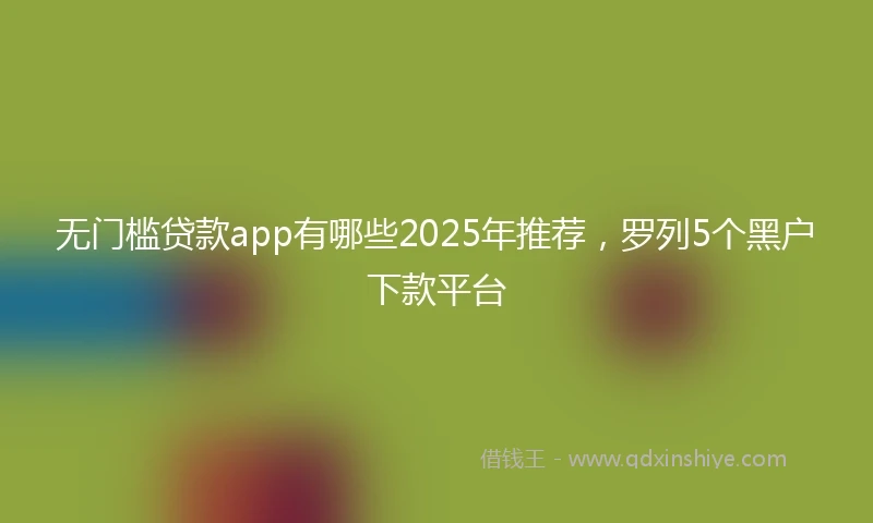 无门槛贷款app有哪些2025年推荐，罗列5个黑户下款平台