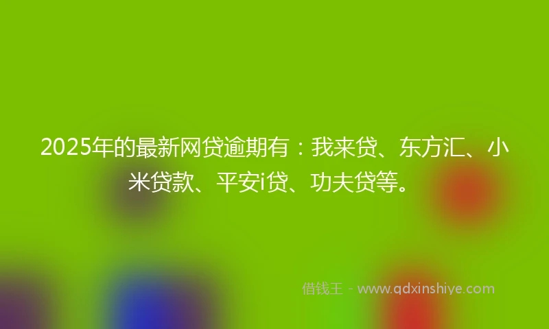 2025年的最新网贷逾期有：我来贷、东方汇、小米贷款、平安i贷、功夫贷等。