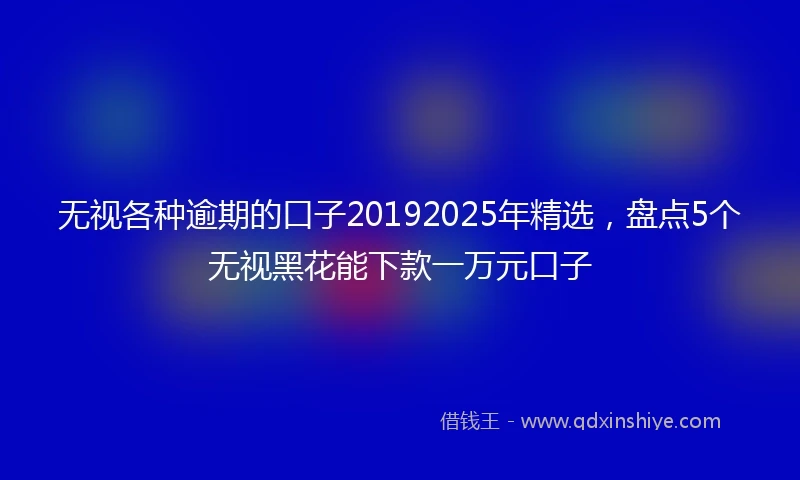 无视各种逾期的口子20192025年精选，盘点5个无视黑花能下款一万元口子