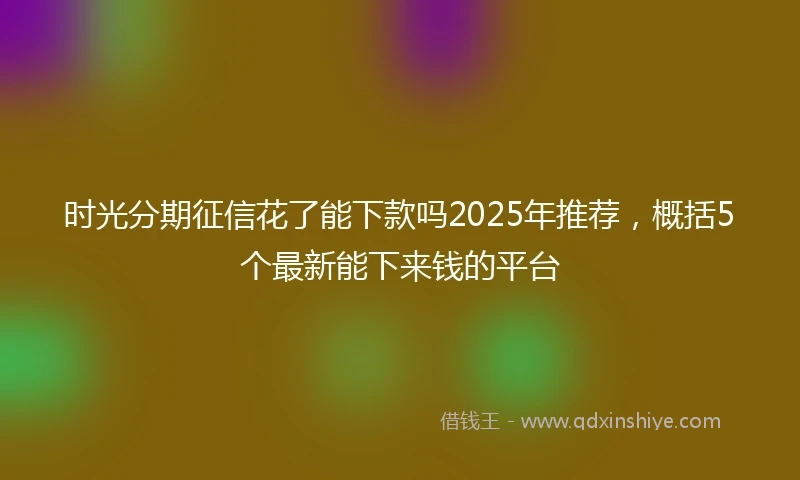 时光分期征信花了能下款吗2025年推荐，概括5个最新能下来钱的平台