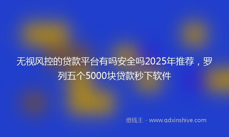 无视风控的贷款平台有吗安全吗2025年推荐，罗列五个5000块贷款秒下软件