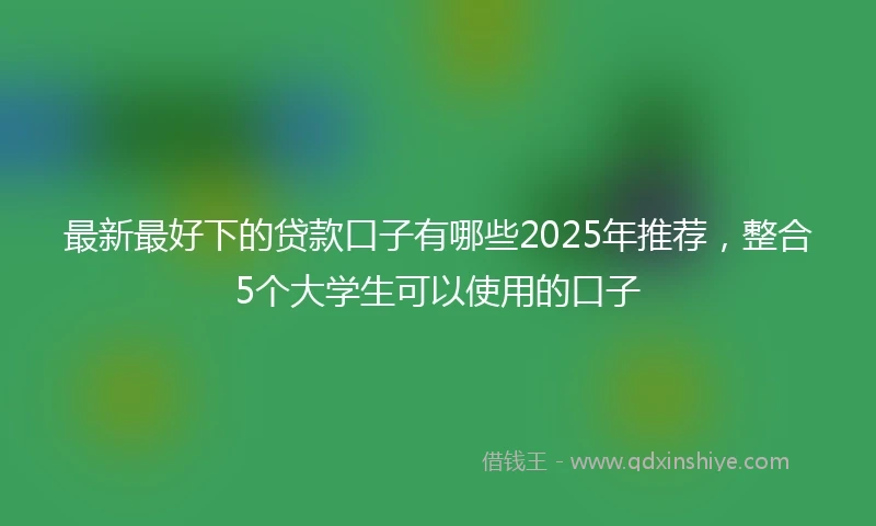 最新最好下的贷款口子有哪些2025年推荐，整合5个大学生可以使用的口子