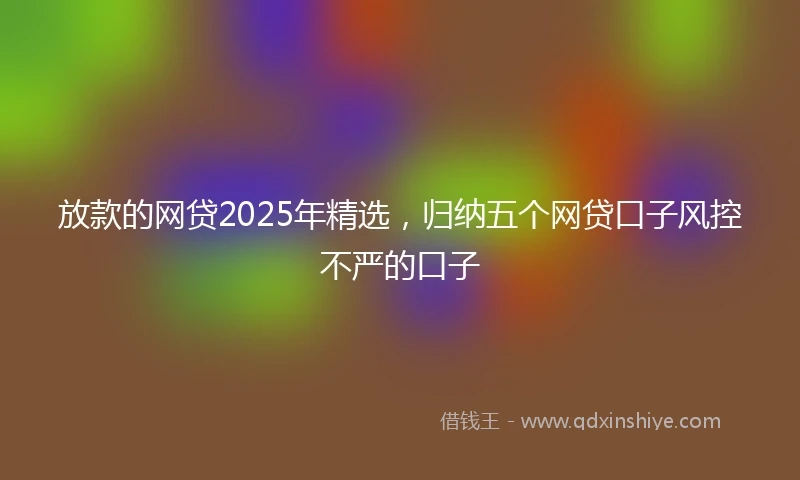 放款的网贷2025年精选,归纳五个网贷口子风控不严的口子