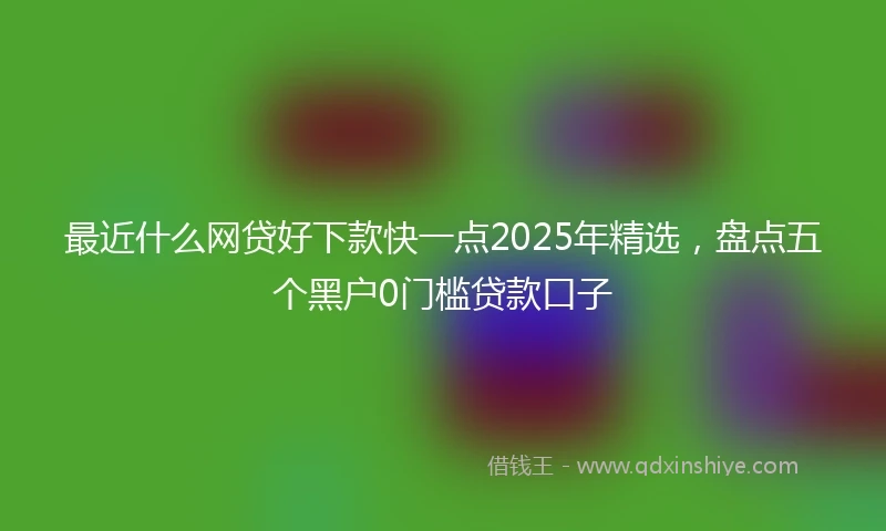最近什么网贷好下款快一点2025年精选,盘点五个黑户0门槛贷款口子
