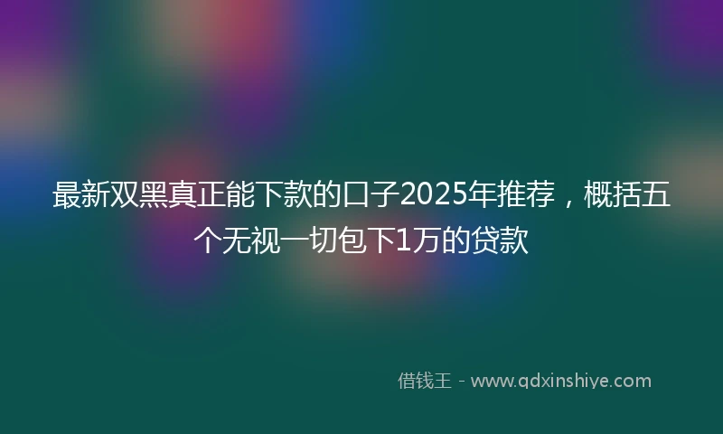 最新双黑真正能下款的口子2025年推荐，概括五个无视一切包下1万的贷款