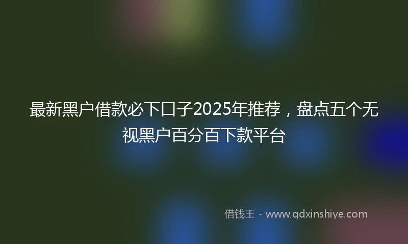 最新黑户借款必下口子2025年推荐，盘点五个无视黑户百分百下款平台