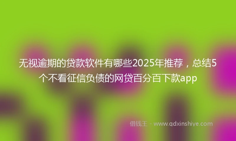 无视逾期的贷款软件有哪些2025年推荐，总结5个不看征信负债的网贷百分百下款app