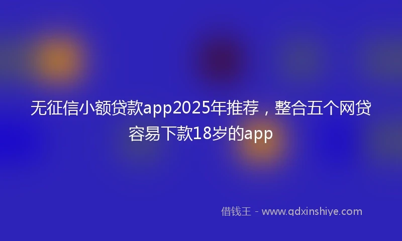 无征信小额贷款app2025年推荐，整合五个网贷容易下款18岁的app