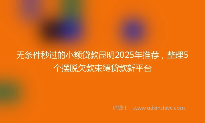 无条件秒过的小额贷款昆明2025年推荐，整理5个摆脱欠款束缚贷款新平台