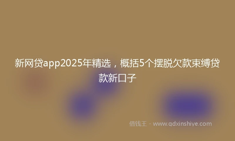 新网贷app2025年精选，概括5个摆脱欠款束缚贷款新口子