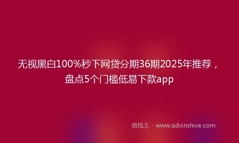 无视黑白100%秒下网贷分期36期2025年推荐，盘点5个门槛低易下款app