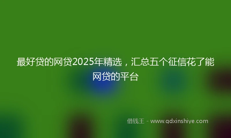 最好贷的网贷2025年精选，汇总五个征信花了能网贷的平台