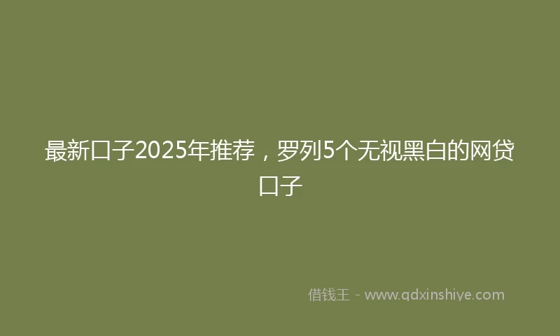最新口子2025年推荐,罗列5个无视黑白的网贷口子