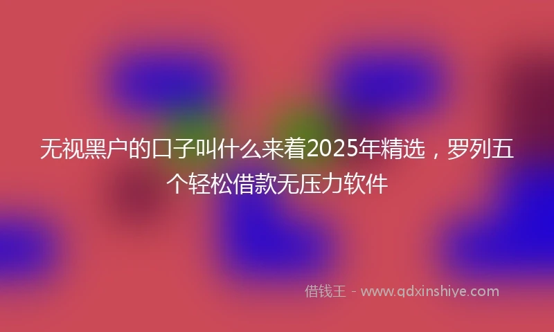 无视黑户的口子叫什么来着2025年精选，罗列五个轻松借款无压力软件