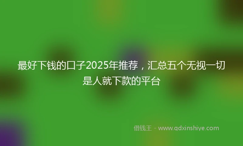 最好下钱的口子2025年推荐，汇总五个无视一切是人就下款的平台