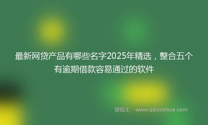 最新网贷产品有哪些名字2025年精选，整合五个有逾期借款容易通过的软件