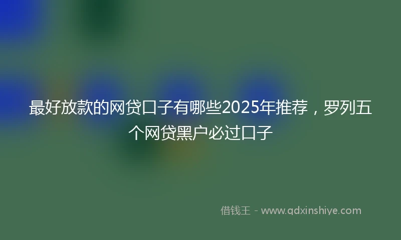 最好放款的网贷口子有哪些2025年推荐，罗列五个网贷黑户必过口子