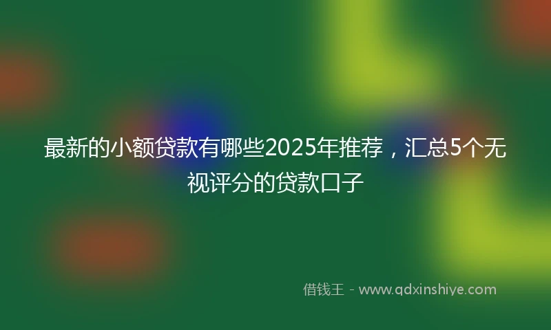 最新的小额贷款有哪些2025年推荐，汇总5个无视评分的贷款口子