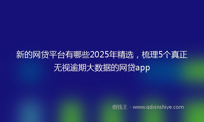 新的网贷平台有哪些2025年精选，梳理5个真正无视逾期大数据的网贷app