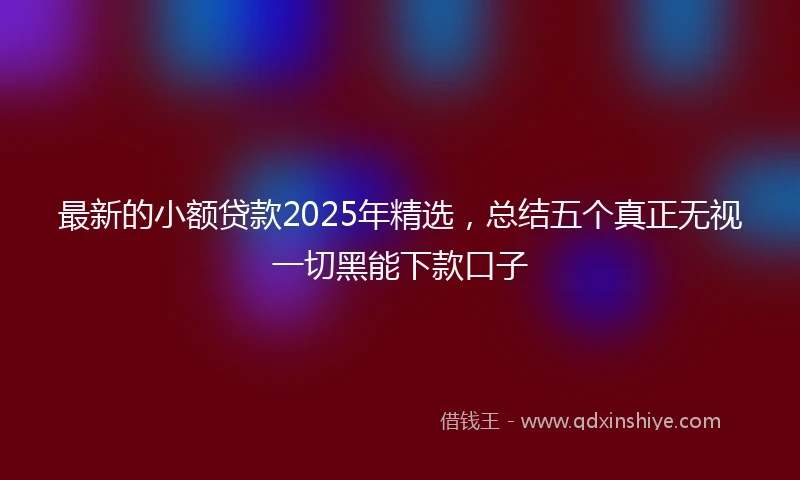 最新的小额贷款2025年精选，总结五个真正无视一切黑能下款口子