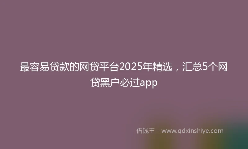 最容易贷款的网贷平台2025年精选，汇总5个网贷黑户必过app