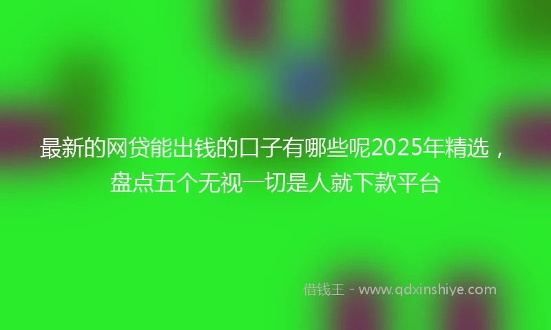 最新的网贷能出钱的口子有哪些呢2025年精选，盘点五个无视一切是人就下款平台