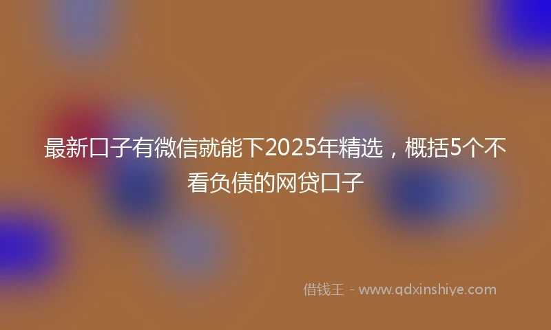 最新口子有微信就能下2025年精选,概括5个不看负债的网贷口子