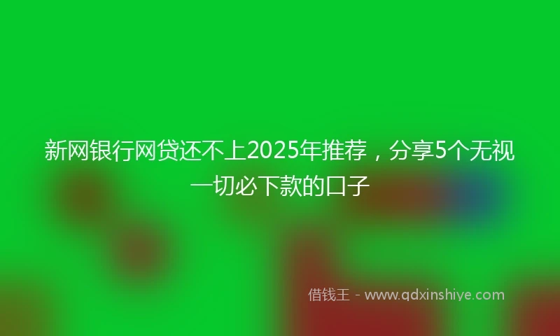新网银行网贷还不上2025年推荐，分享5个无视一切必下款的口子