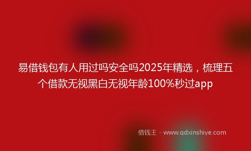 易借钱包有人用过吗安全吗2025年精选，梳理五个借款无视黑白无视年龄100%秒过app