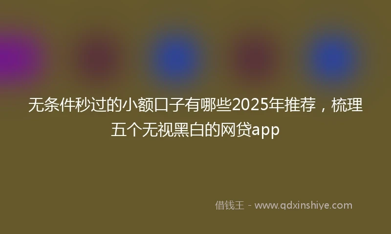 无条件秒过的小额口子有哪些2025年推荐，梳理五个无视黑白的网贷app