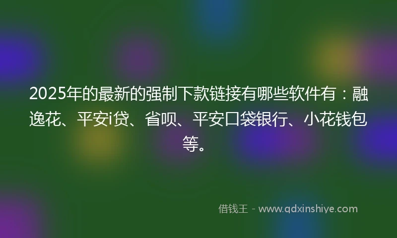 2025年的最新的强制下款链接有哪些软件有：融逸花、平安i贷、省呗、平安口袋银行、小花钱包等。