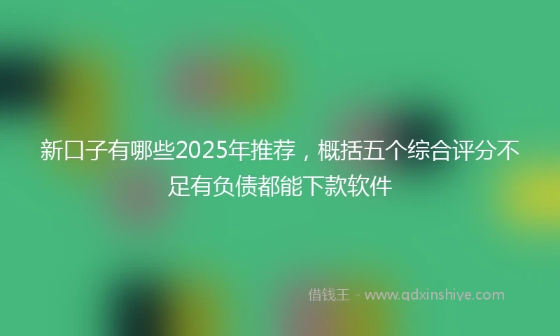新口子有哪些2025年推荐，概括五个综合评分不足有负债都能下款软件