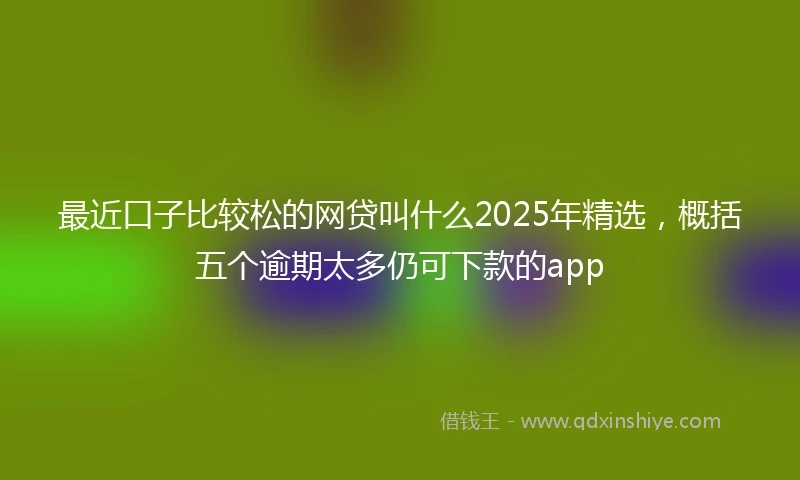 最近口子比较松的网贷叫什么2025年精选,概括五个逾期太多仍可下款的app
