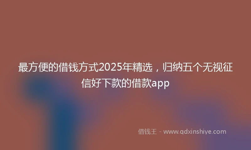 最方便的借钱方式2025年精选,归纳五个无视征信好下款的借款app