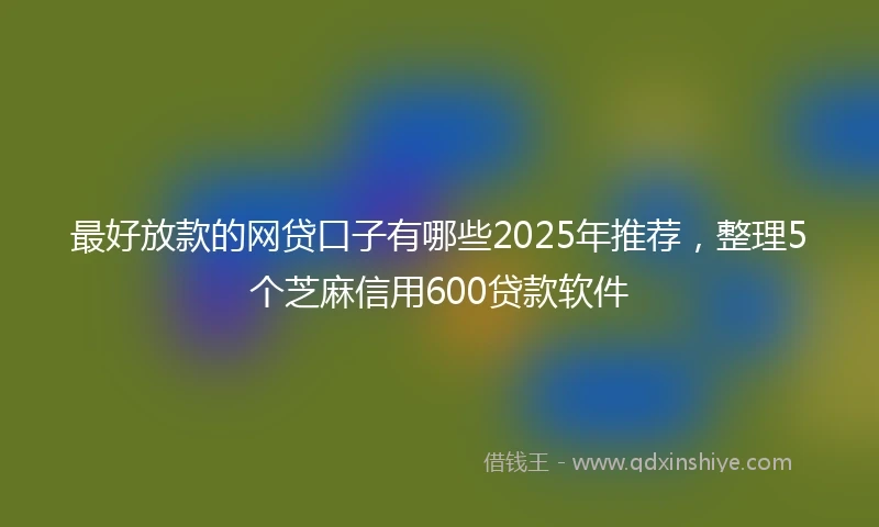 最好放款的网贷口子有哪些2025年推荐，整理5个芝麻信用600贷款软件