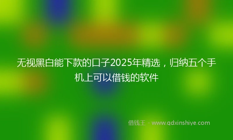 无视黑白能下款的口子2025年精选,归纳五个手机上可以借钱的软件