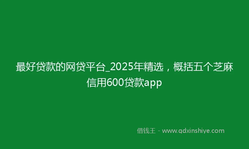 最好贷款的网贷平台_2025年精选，概括五个芝麻信用600贷款app