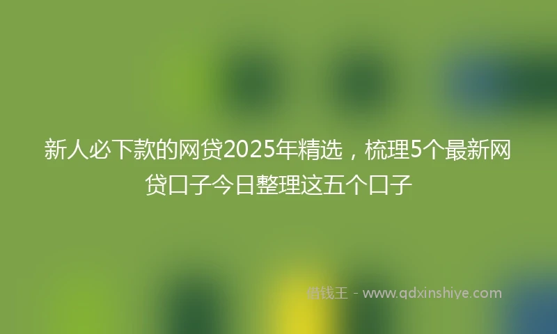 新人必下款的网贷2025年精选，梳理5个最新网贷口子今日整理这五个口子