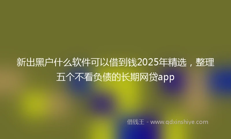 新出黑户什么软件可以借到钱2025年精选,整理五个不看负债的长期网贷app