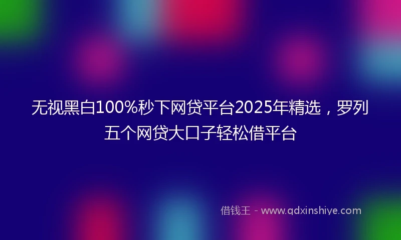 无视黑白100%秒下网贷平台2025年精选，罗列五个网贷大口子轻松借平台