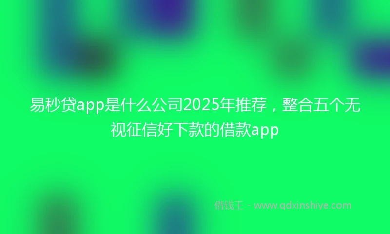 易秒贷app是什么公司2025年推荐，整合五个无视征信好下款的借款app